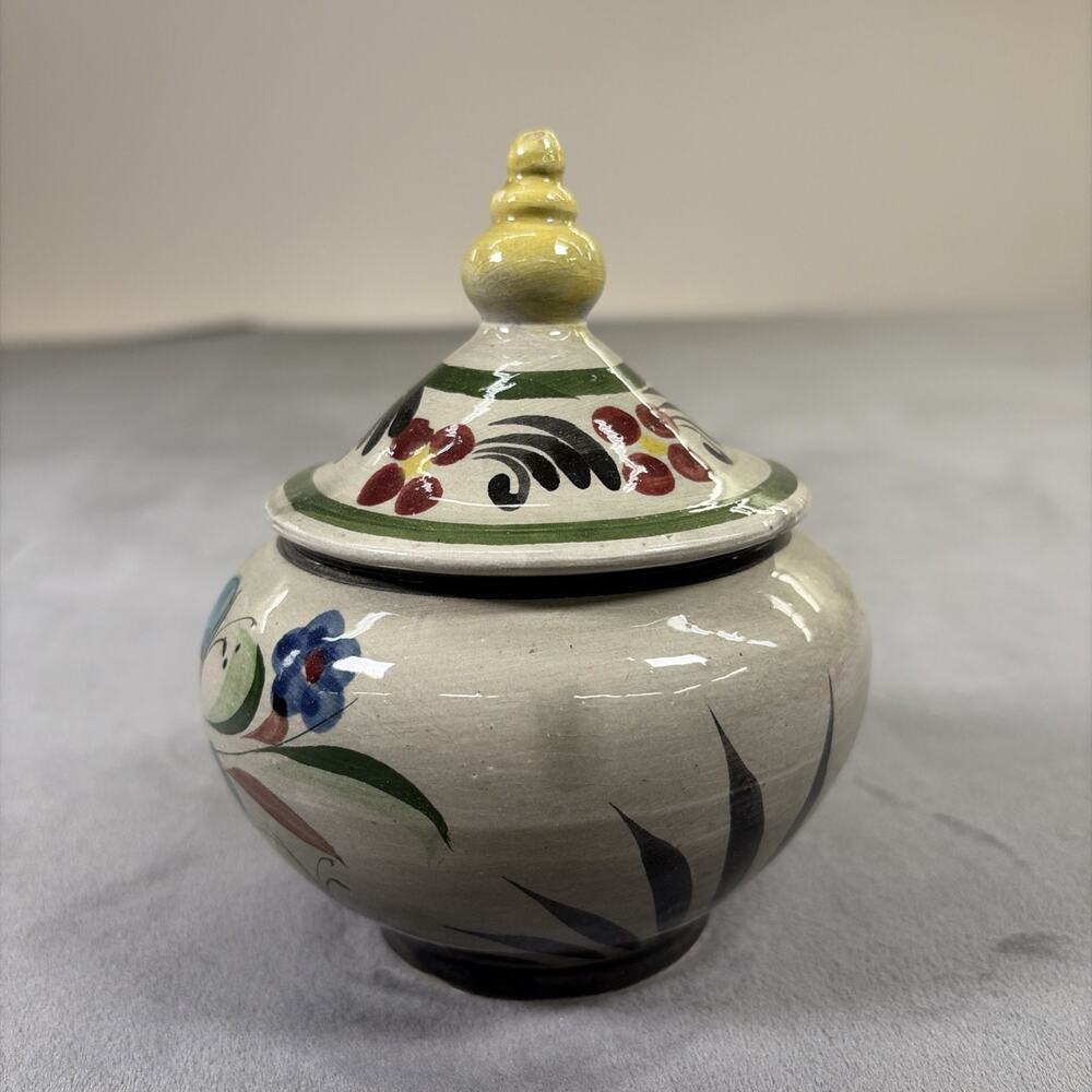 Vintage Japanese Satsuma Ginger Jar Peacock & Floral Jar with Lid 8" Charity - Picture 6 of 16